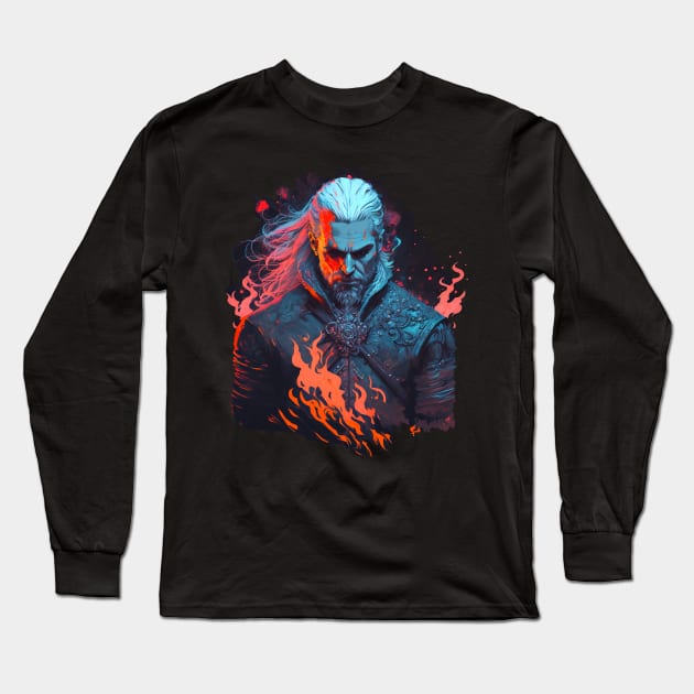 Geralt of Rivia Long Sleeve T-Shirt by Vaelerys